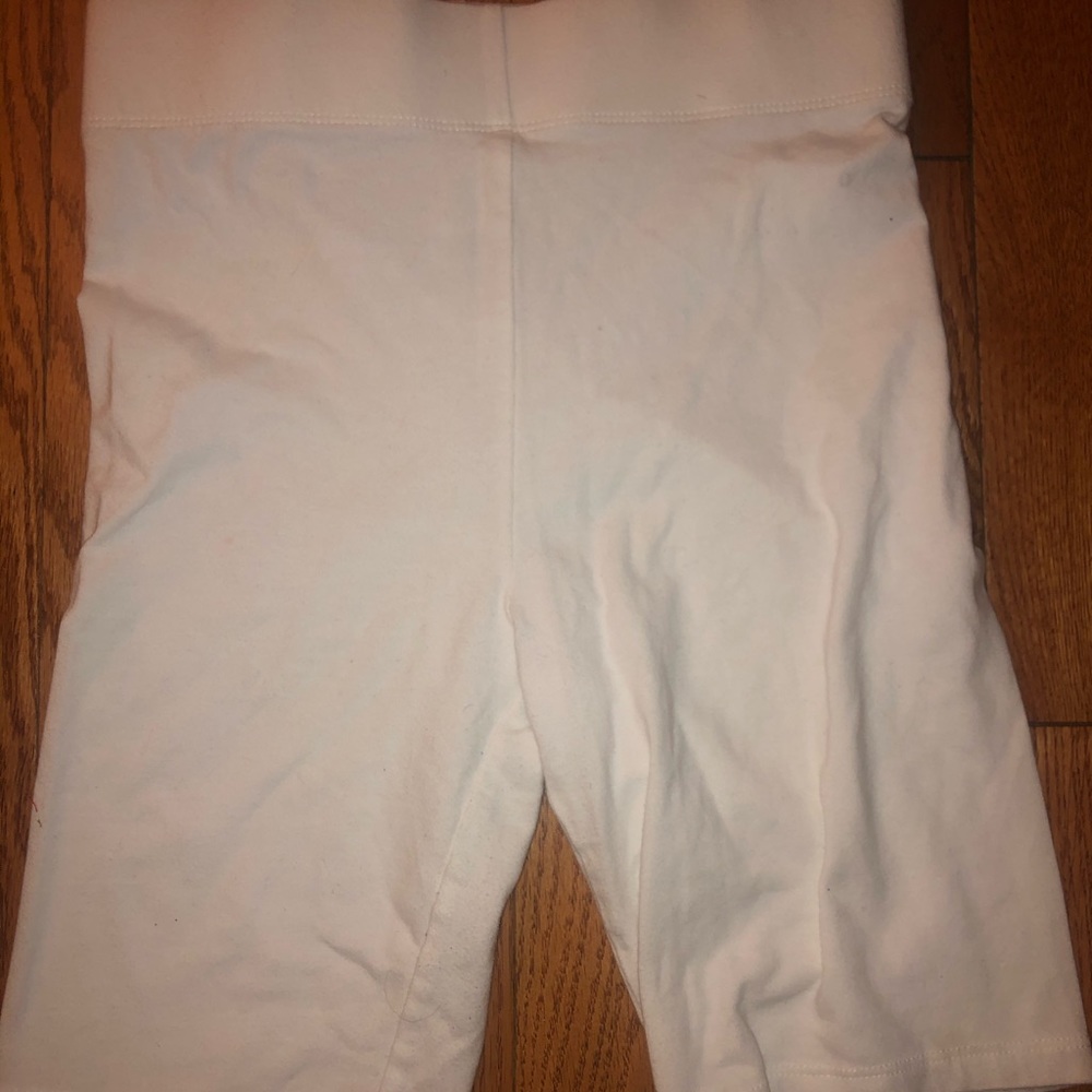 White biker shorts